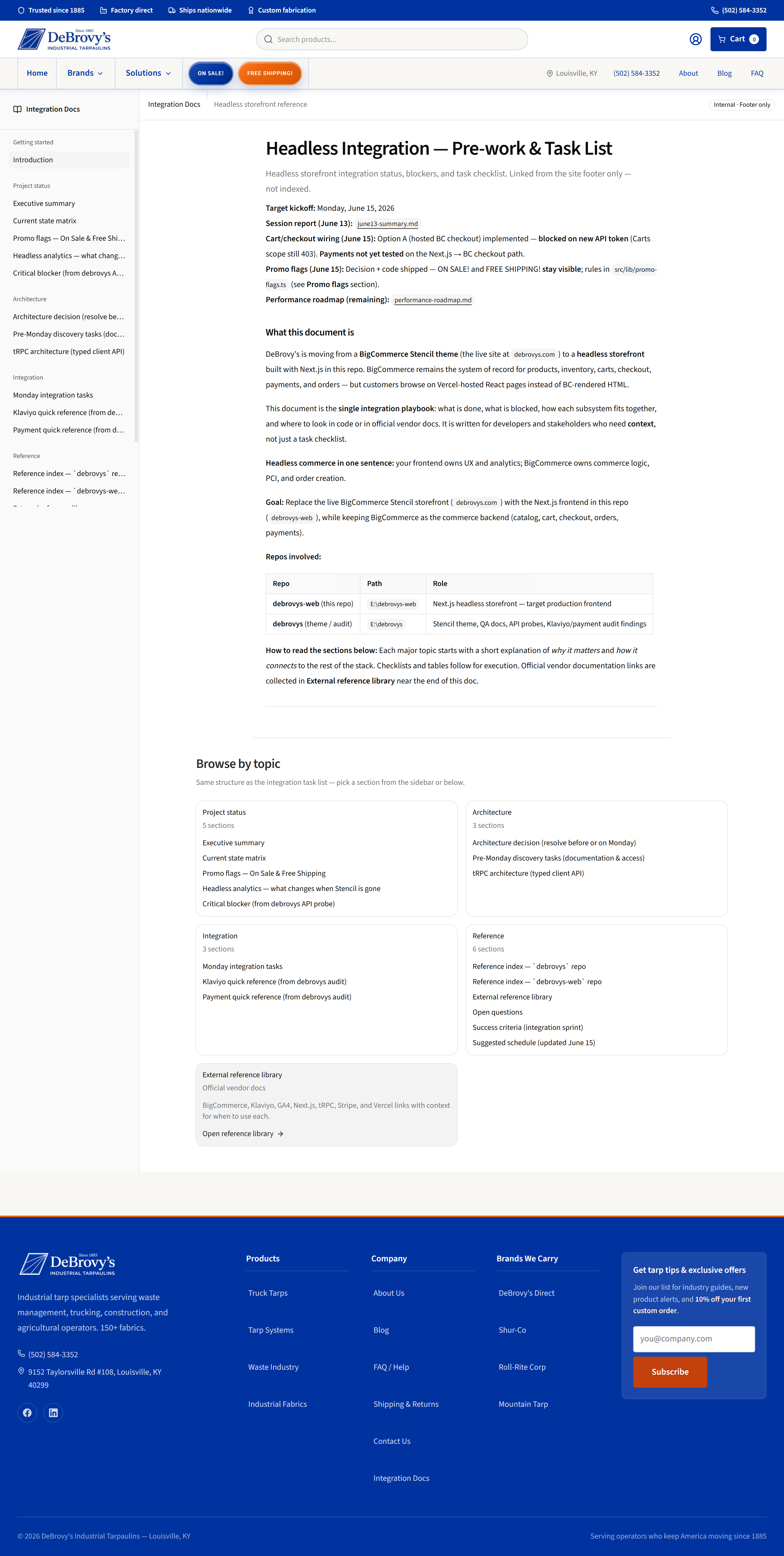 Integration Docs & Technical Specs